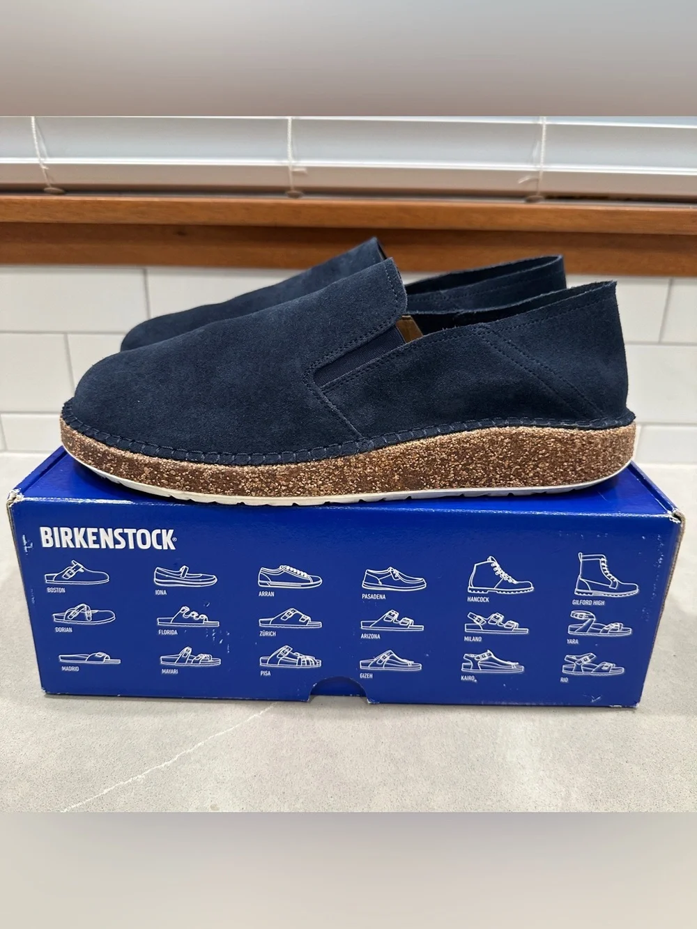 Birkenstock Callan Navy Suede Slip-On Clog Size 42 - Rare Find!